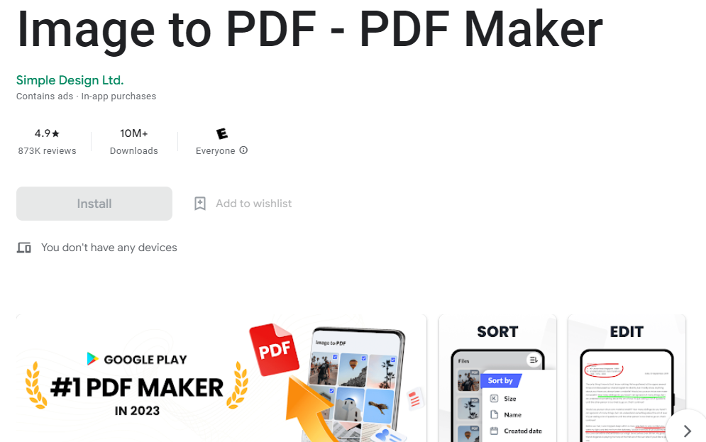 Picture to PDF app Image to PDF - PDF Maker