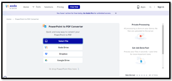PPT to PDF converter - Xodo