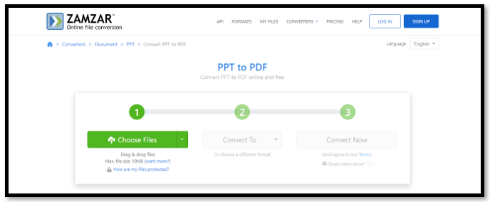 PPT to PDF converter - Zamzar