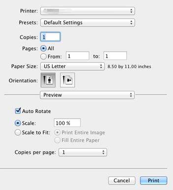 PDF printer on macOS