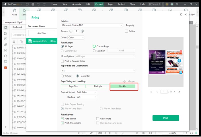 Print PDF as Booklet on Windows 1