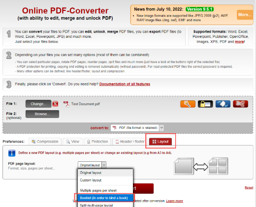 Print PDF as Booklet online