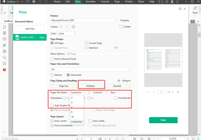 Print PDF Multiple Pages per Sheet on Windows and Mac step 3
