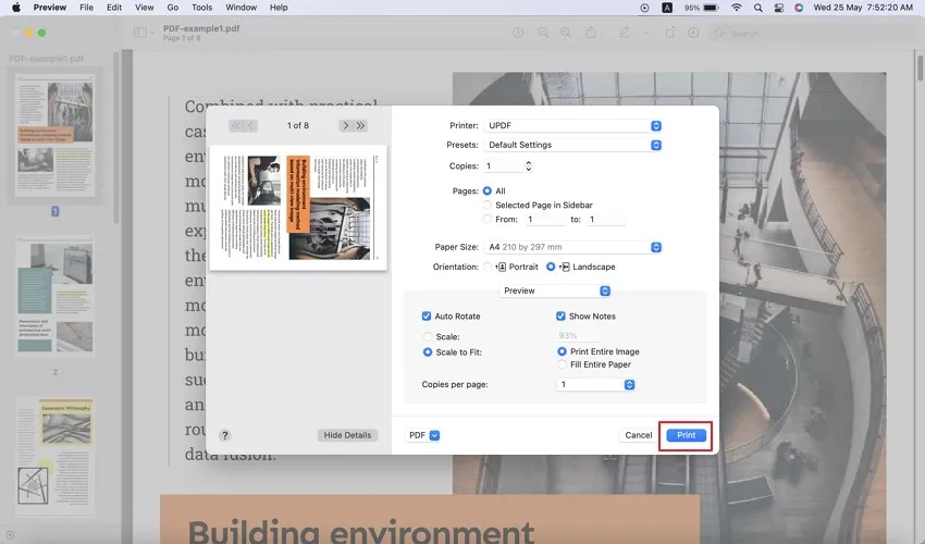 Print PDFs on Mac Preview