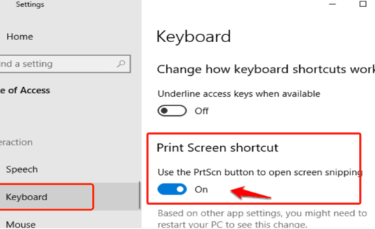 How to Fix Print Screen Not Working -turn on print screen shortcut