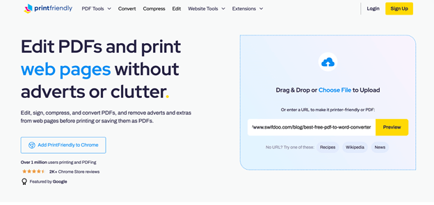 PrintFriendly website