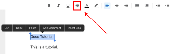 How to Put A Line through Text in Google Docs on Tablet or iPad
