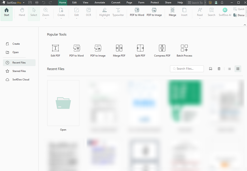 Main interface of SwifDoo PDF