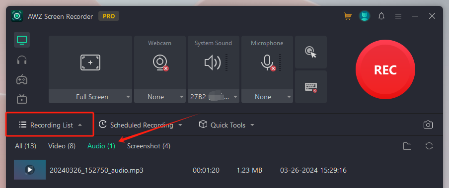 Quickly Access Recorded Audio