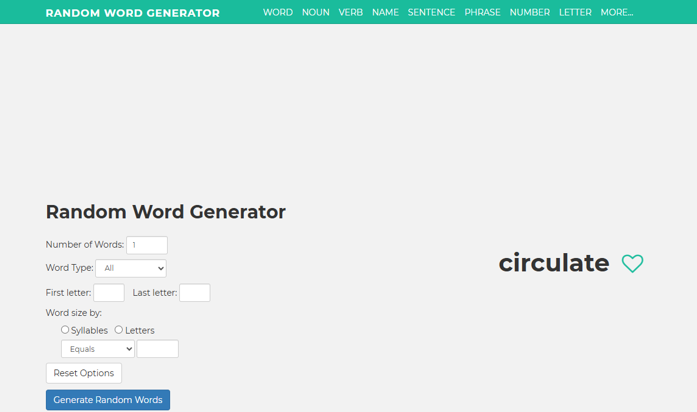 Random Word Generator Writing Prompt Generator