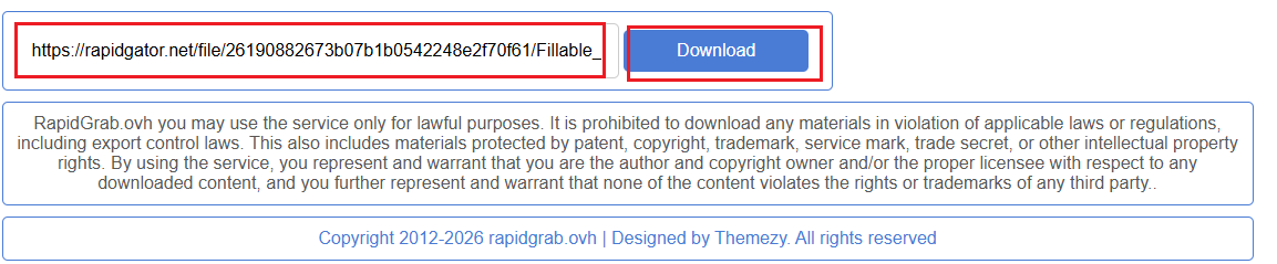 Paste the RapidGator file URL and click Download in RapidGrab