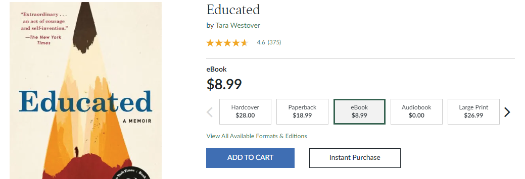 Read Educated through Barnes & Noble