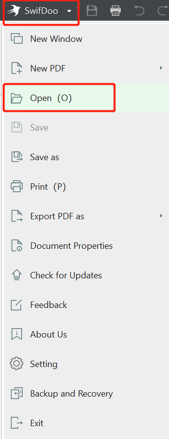 Read PDF aloud with SwifDoo PDF on Windows step 1