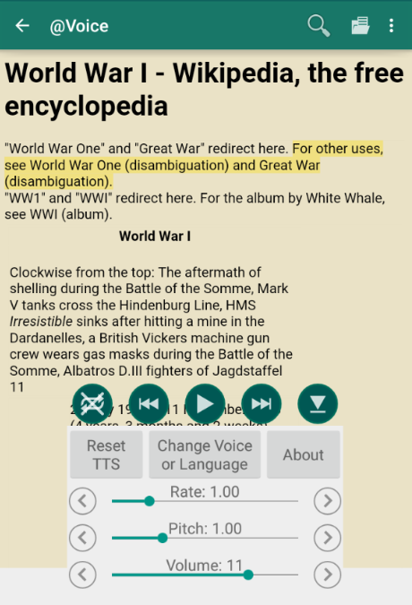 Read PDF aloud with Voice Aloud Reader on Android