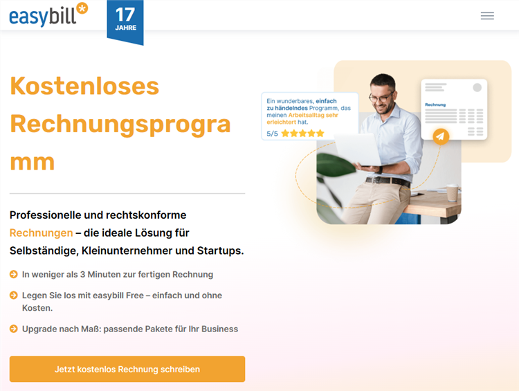 Rechnungsprogramm kostenlos - Easybill Free