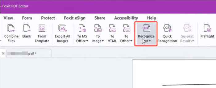 Recognize Text from PDF in Foxit
