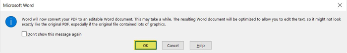 Recognize PDF Text with Microsoft Word 1