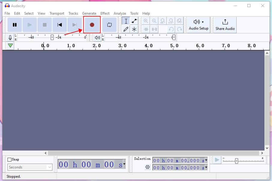 Audacity Record Button