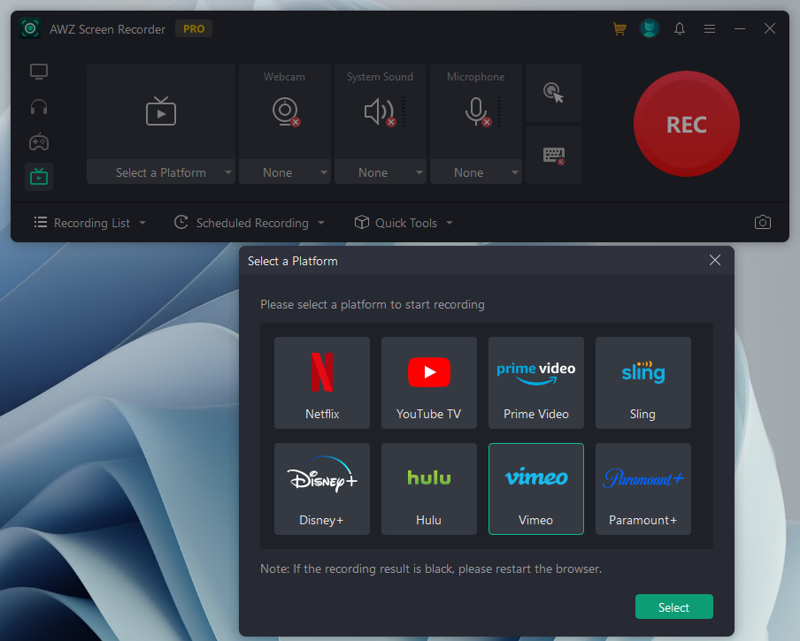 Record Firestick with AWZ Screen Recorder