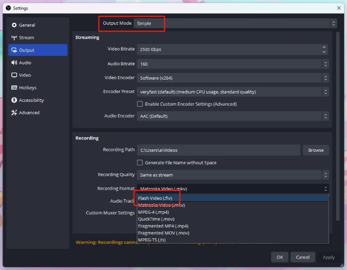 OBS Settings