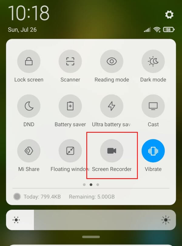 Android Phone Screen Record