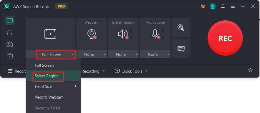 record PowerPoint presentation with audio and video using AWZ Screen Recorder 2