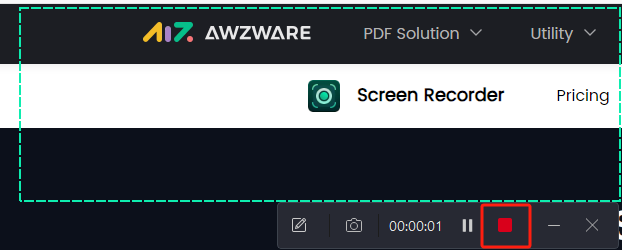 Record screen on Windows 7 with AWZ Screen Recorder step 4