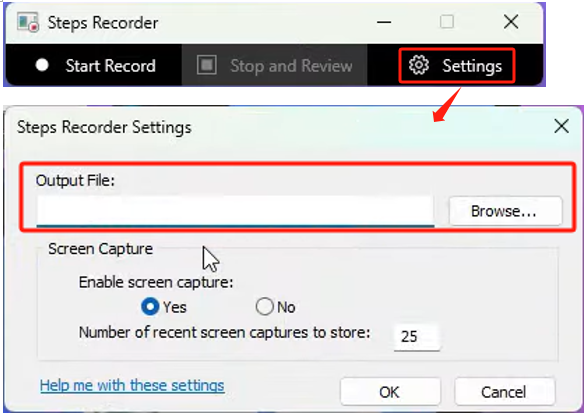 Record screen on Windows 7 with Problems Steps Recorder step 2