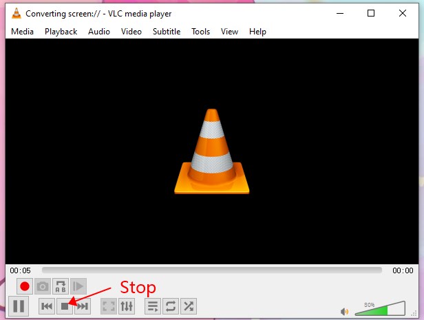 VLC Stop Button