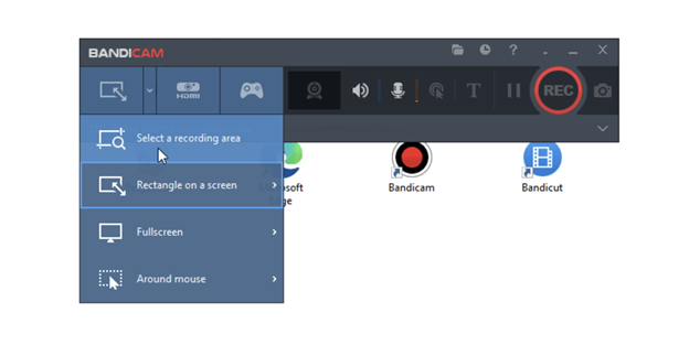 Select a recording area