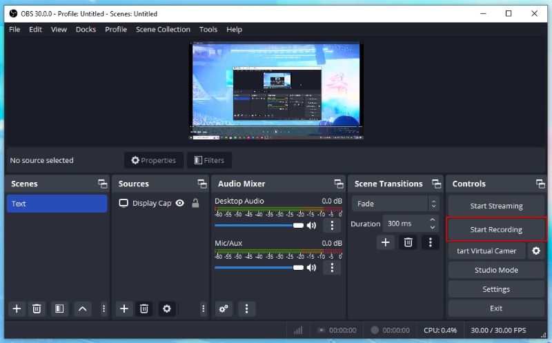 OBS Start Recording