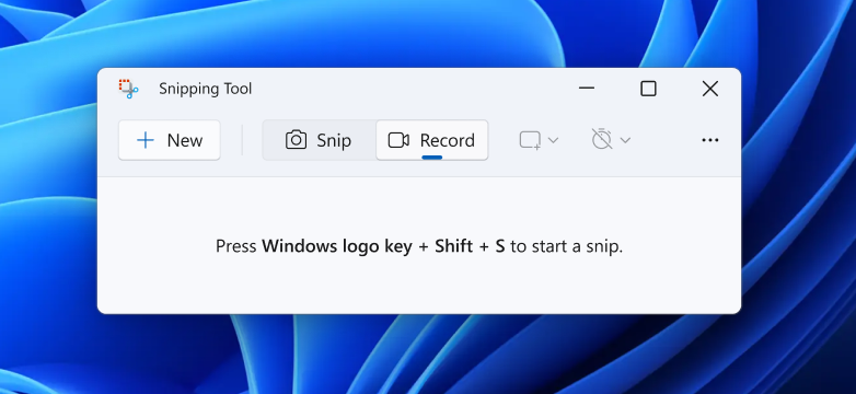 Record Windows Screen with Snipping Tool