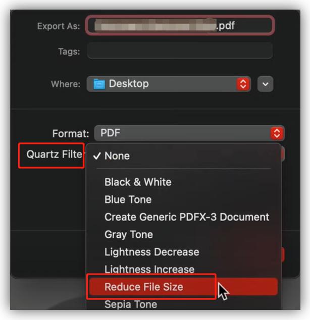 Reduce PDF File Size in Preview step 4