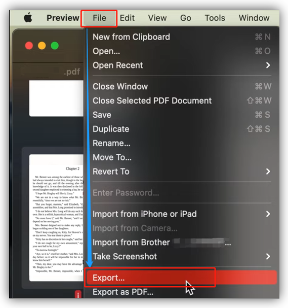 Reduce PDF File Size in Preview step 2