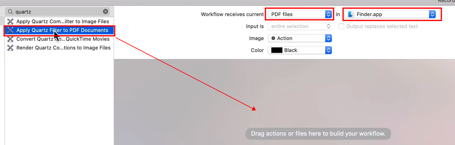 Reduce PDF file size on Mac using Automator 2
