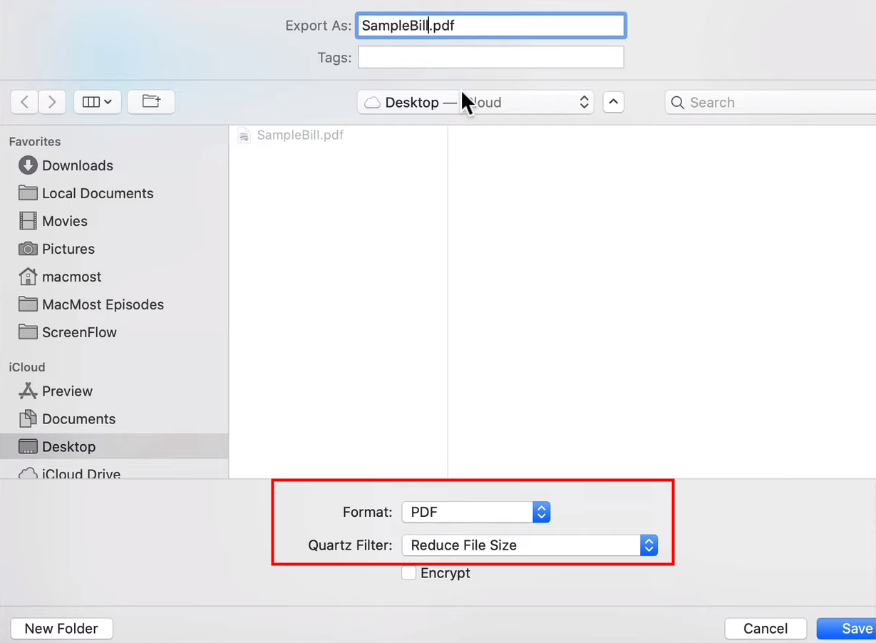 Reduce PDF file size on Mac with Preview 2