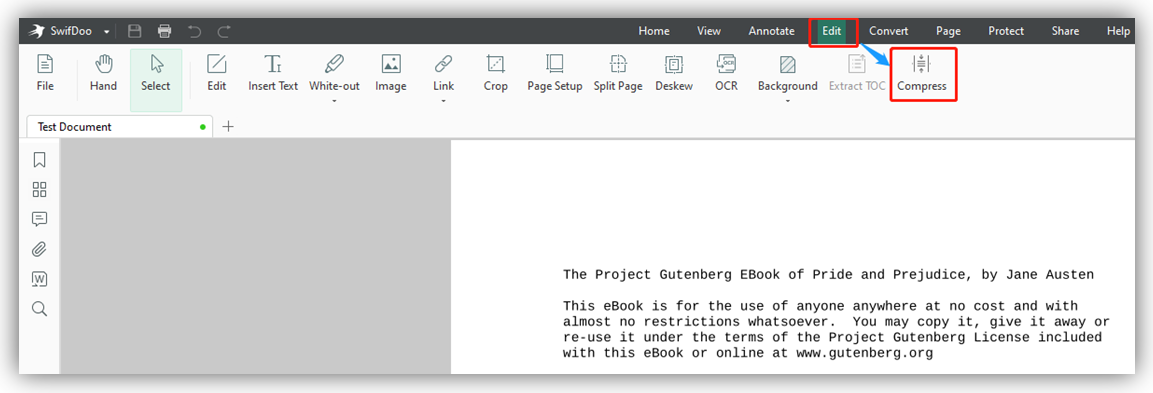 Reduce PDF File Size with SwifDoo PDF step 2