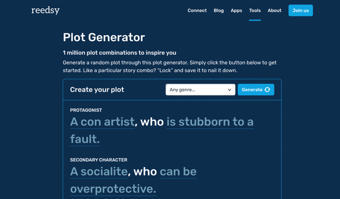 Reedsy Writing Prompt Generator