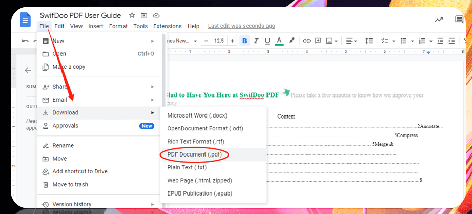 Remove background from PDFs in Google Docs 2