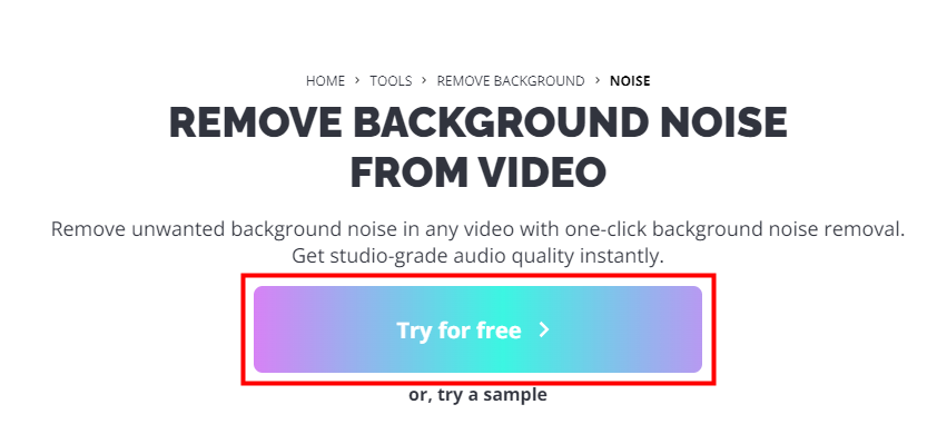 Remove background noise from video using Weet 1