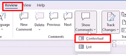 Remove comments in Word way 1-2
