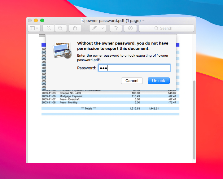 Remove Password from PDF on Mac