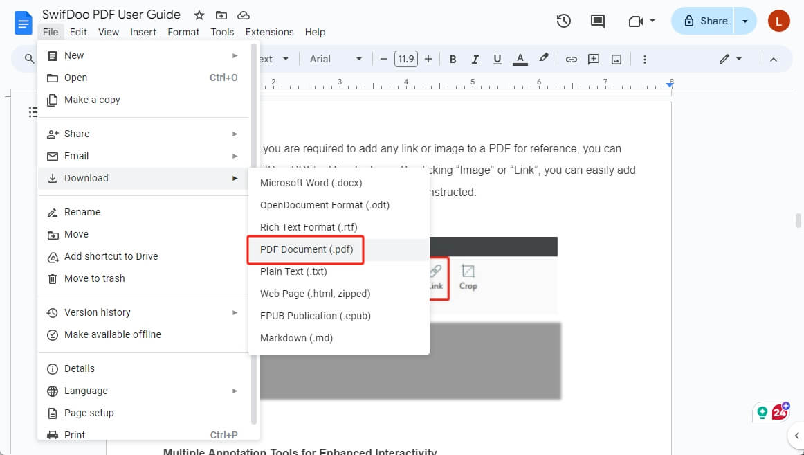 Google Drive Save PDF