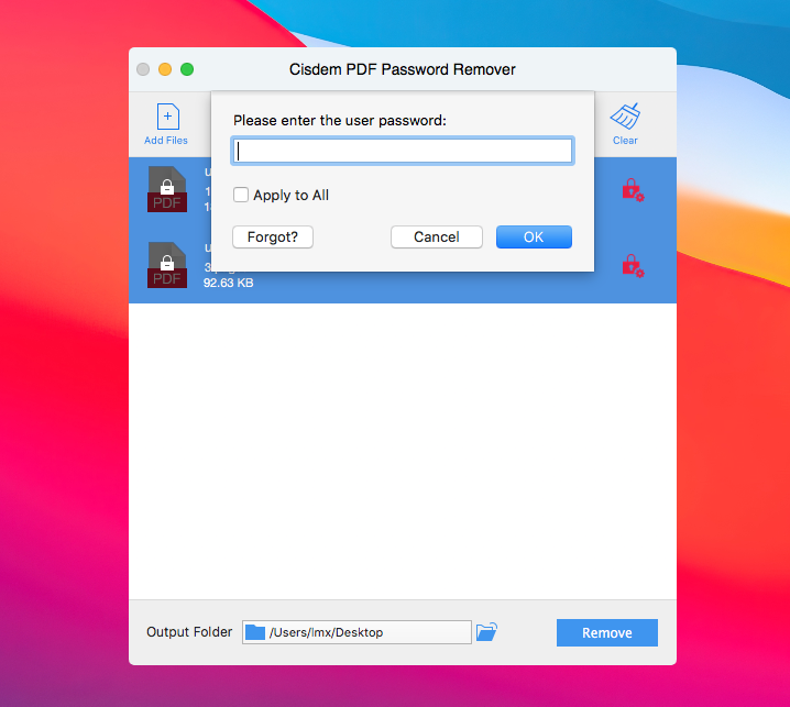 Remove PDF Open Password