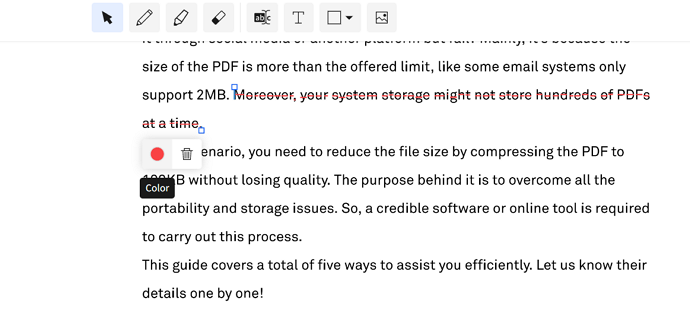 Strikethrough in PDF Online