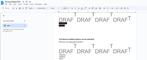 Remove Watermark from PDF in Google Docs