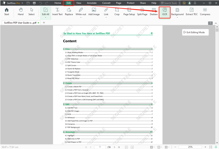Remove Watermark from PDF Using AI Tool - SwifDoo PDF 3
