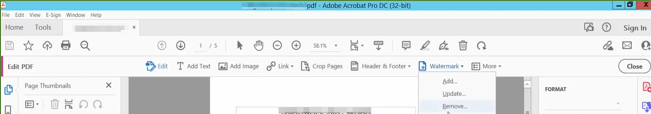 Remove Watermark from PDF with Adobe Acrobat