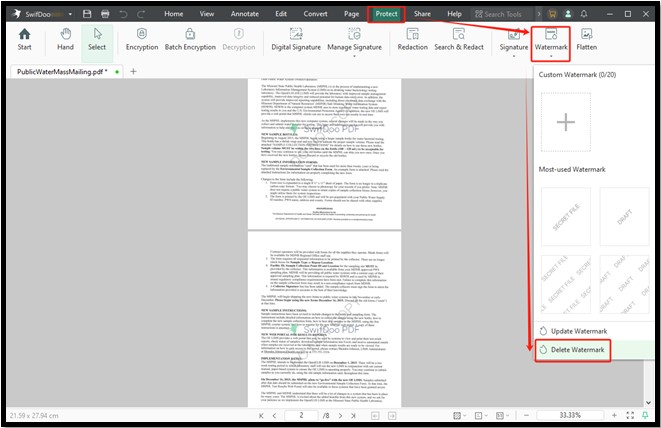 Remove Watermark from PDF with SwifDoo PDF 1