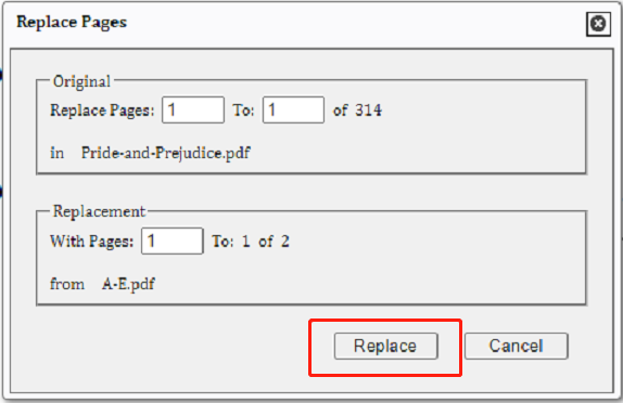 RasterEdge EdgePDF replace page in PDF step 4 | SwifDoo Blog